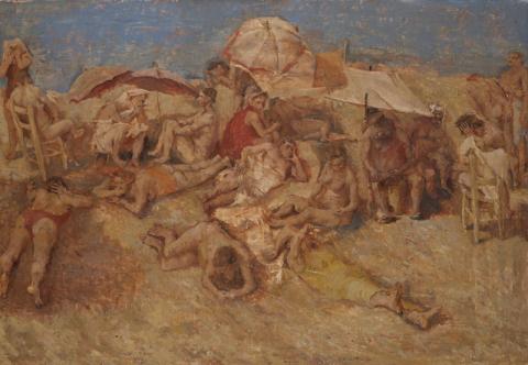 Fausto Pirandello, Grande Spiaggia 1942 (olio su tela)