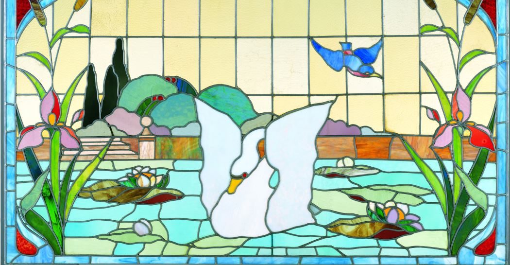 Vetrata mosaico CIGNO - Casina delle Civette