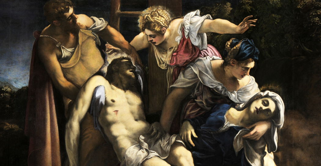 Jacopo Tintoretto, (particolare della) Deposizione di Cristo, 1562 ca., olio su tela di lino, cm 227 x 294, Venezia, Gallerie dell’Accademia Jacopo Tintoretto, (particolare della) Deposizione di Cristo, 1562 ca., olio su tela di lino, cm 227 x 294, Venezia, Gallerie dell’Accademia