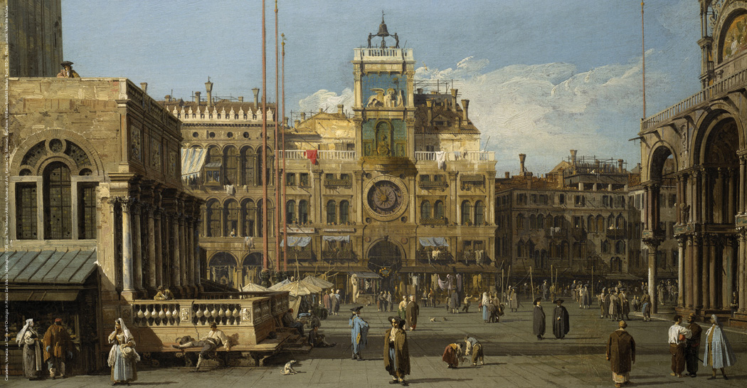 Canaletto, Venezia: La Torre dell’Orologio in Piazza San Marco (dettaglio), 1730 circa, The Nelson-Atkins Museum of Art, Kansas City, Missouri. Purchase: William Rockhill Nelson Trust, 55-36. Photo credit: Melville McLea Canaletto, Venezia: La Torre dell’Orologio in Piazza San Marco (dettaglio), 1730 circa, The Nelson-Atkins Museum of Art, Kansas City, Missouri. Purchase: William Rockhill Nelson Trust, 55-36. Photo credit: Melville McLea