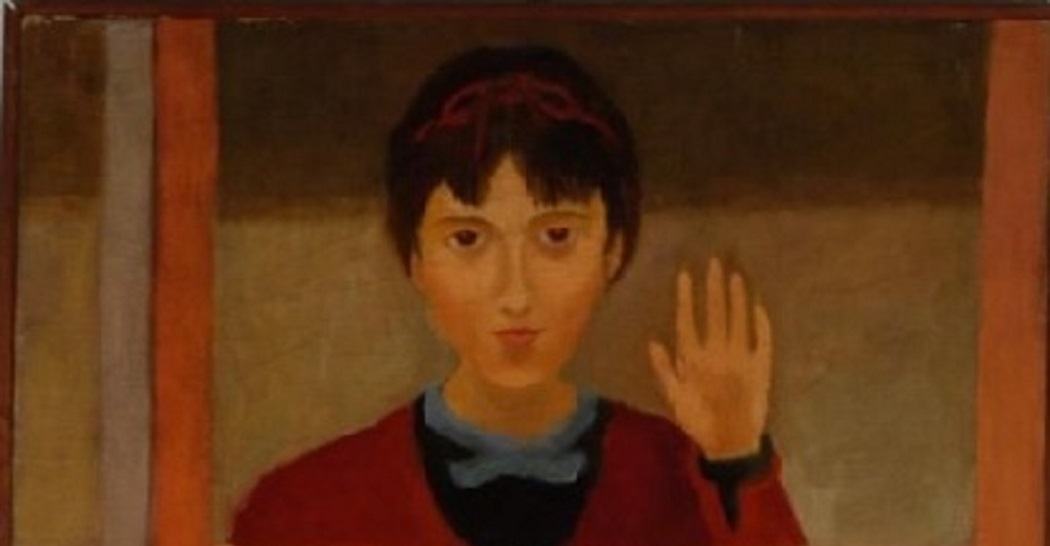 Ragazza alla finestra (Autoritratto dietro la porta a vetri), 1935-1936 ca. - Dettaglio