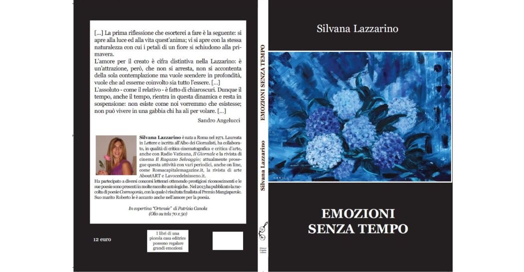 copertina lato A e B del libro di Silvana Lazzarino EMOZIONI SENZA TEMPO