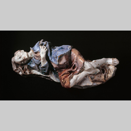 Leonardi Leoncillo, Madre romana uccisa dai tedeschi I, 1944, terracotta policroma, cm. 50 x 55 x 28