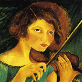 Autoritratto col violino, Antonietta Raphaël, 1928, olio su tavola, cm 52,3x53,5 Autoritratto col violino, Antonietta Raphaël, 1928, olio su tavola, cm 52,3x53,5