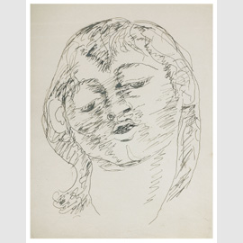 Ritratto, Antonietta Raphaël, 1938 inchiostro, cm 28x22 (collezione privata) Ritratto, Antonietta Raphaël, 1938 inchiostro, cm 28x22 (collezione privata)
