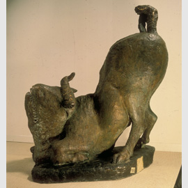 Toro morente, Antonietta Raphaël, 1937-1946 bronzo, cm 107x60x88 (collezione privata) Toro morente, Antonietta Raphaël, 1937-1946 bronzo, cm 107x60x88 (collezione privata)