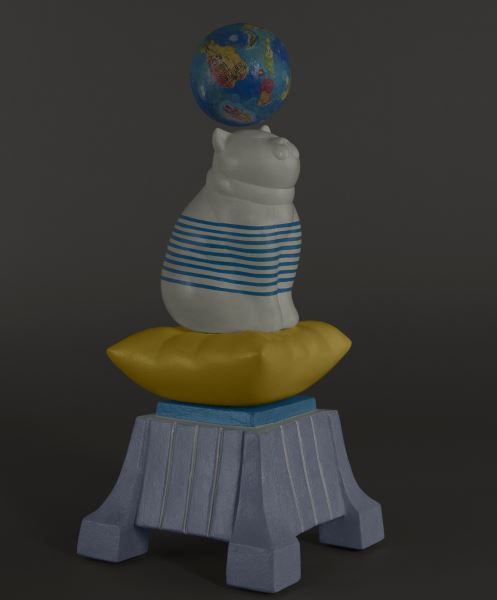 Wal, Radames, 2016. Terracotta smaltata e cartapesta, cm 37,5x15,5x16