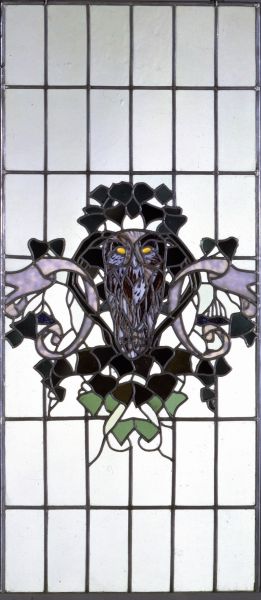 Angolo Satie - Vetrata per La finestra delle civette di Duilio Cambellotti, 1918 - Stanza delle civette, Casina delle Civette