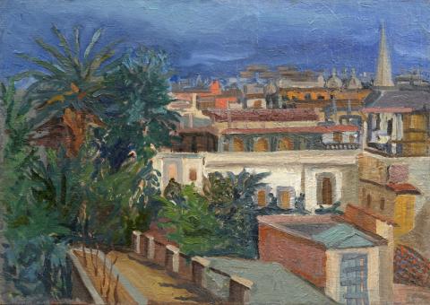 K. Castellucci, Pincio, 1940 c., olio su tela, cm. 34x49