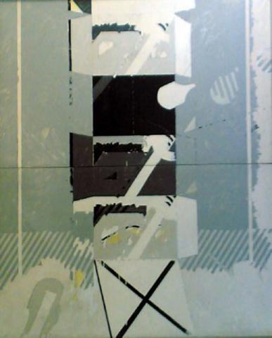 Paper mate, 1966, smalto su tela, Galleria d'Arte Moderna Palazzo Collicola Spoleto, 230x192 cm