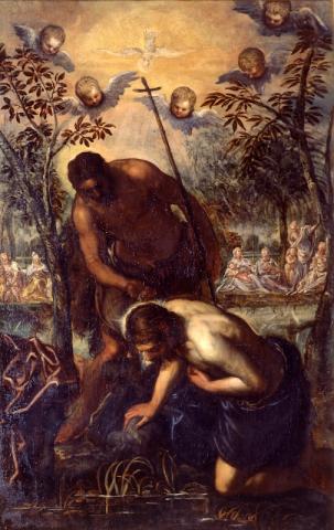 Domenico Tintoretto, Battesimo di Cristo olio su tela, cm 186 x 118,5 Pinacoteca Capitolina Domenico Tintoretto, Battesimo di Cristo olio su tela, cm 186 x 118,5 Pinacoteca Capitolina