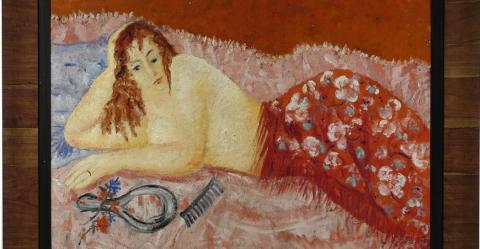 Adriana Pincherle, Nudo con scialle, 1932, olio su tela, cm 113x80