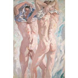 Carlo Levi, Due uomini che si spogliano, 1935, olio su tela, cm 149 x 98, Roma, Fondazione Carlo Levi