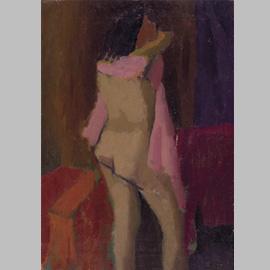 Giuseppe Capogrossi, “Nudo”, 1945 ca., dipinto olio su tela. Collezione privata